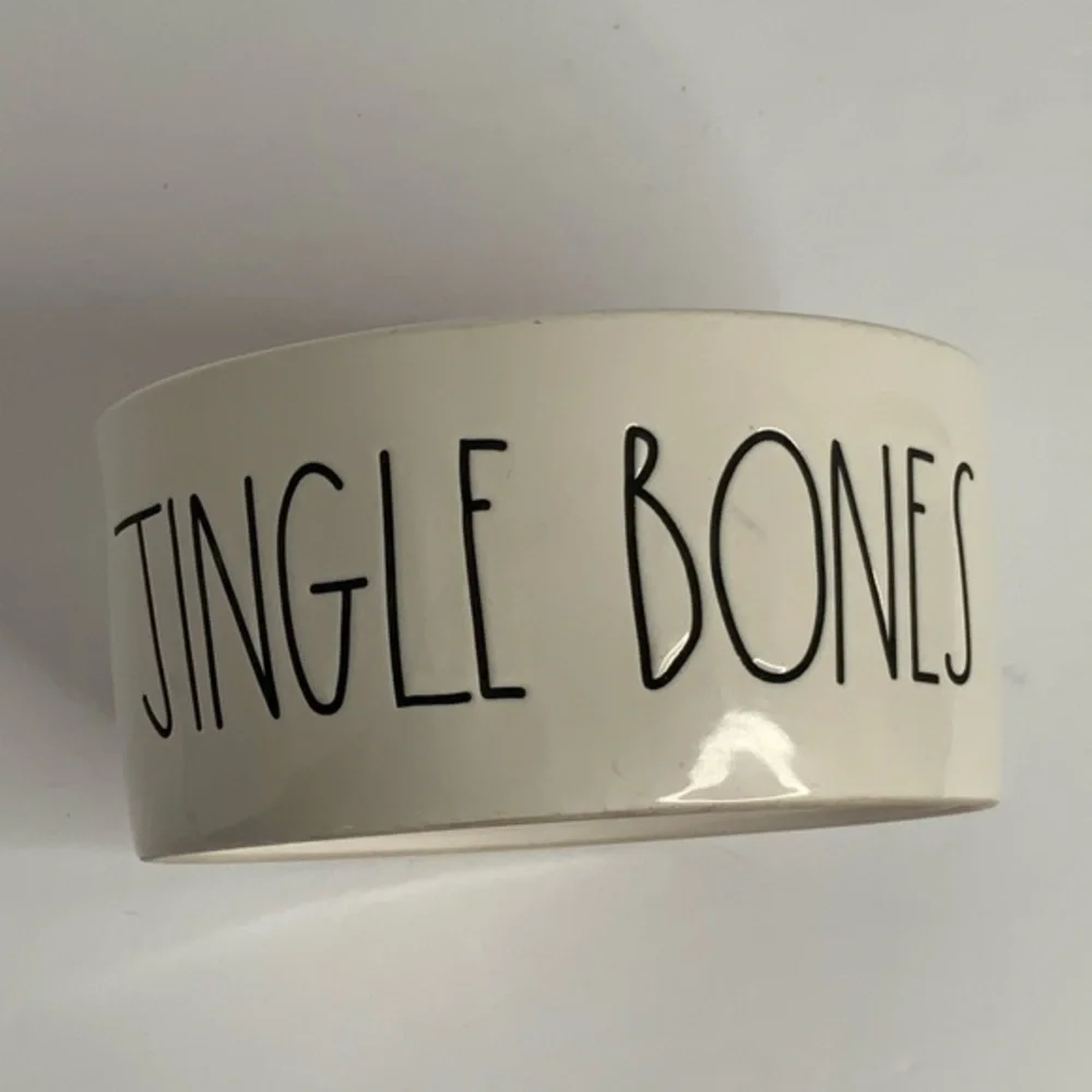 Rae Dunn Jingle Bones Ceramic dog Bowl SZ 5.75X2.75 EUC